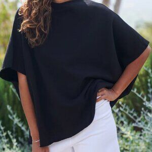 Audrey Funnel Neck Capelet | Black (OS)